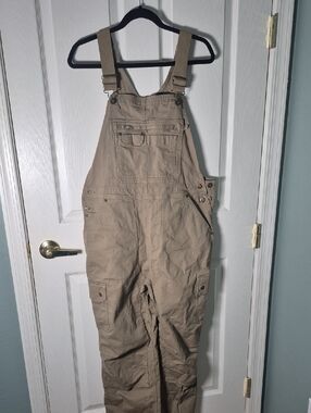 Duluth Trading Co Tan Women's Firehose Overalls - Lx31